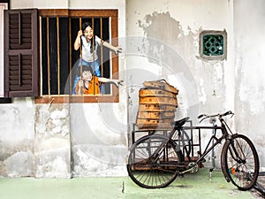 Street Art Mural in Georgetown, Penang, Malaysia