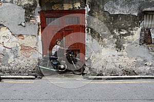 Street art mural in Georgetown, Penang, Malaysia.