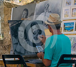 Street artist in Rhodes