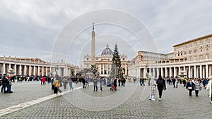 Street atmosphere in San Pietro Square in Vatican City, Vatican