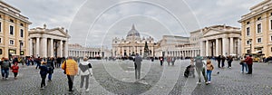 Street atmosphere in San Pietro Square in Vatican City, Vatican