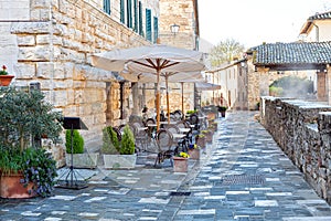 Street in Bagno Vignoni, Tuscany