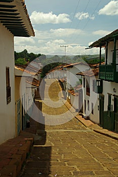 Street of Barichara in Colombia photo