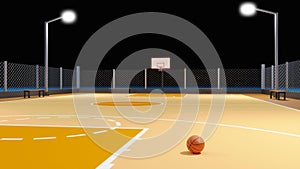 Street basketball court. Sport team concept.3d rendering