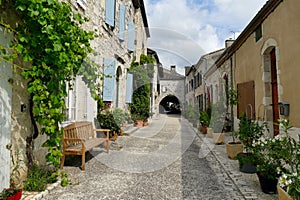 A street in the bastide of Monflanquin