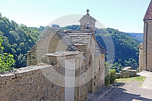 Street in Baume-les-Messieurs village in France