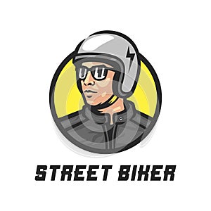 Street Biker Logo Template