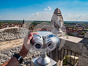 Street binoculars over Oradea