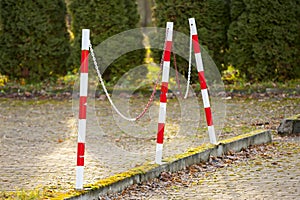 Street bollards, protection against accident.