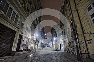Street in Bucharest - Night scene