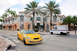 Street with business & retail stores, FL