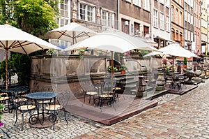 Street cafe in old town of Gdansk