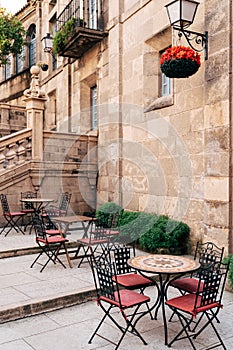 Street cafe in the Spanish Village in Barcelona.