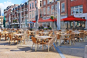 Street cafe on the square in Gorinchem.