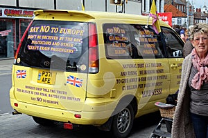 Street canvassing by UKIP in Bridlington, UK, for exit from the European union.