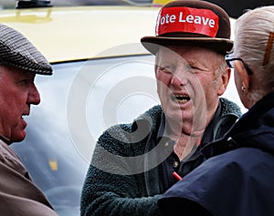 Street canvassing by UKIP in Bridlington, UK, for exit from the European union.