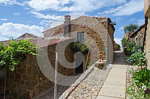 Street of Castelo Rodrigo a medieval town in Portugal