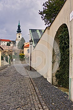 Street in the castle complex in Nitra town