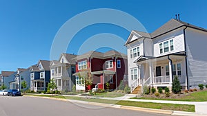 Street of suburban homes photo