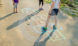 street children's games in classics. Selective focus