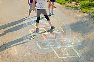 street children's games in classics. Selective focus