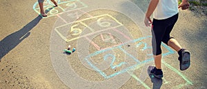 street children's games in classics. Selective focus