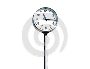 Street circle clock isolated on white