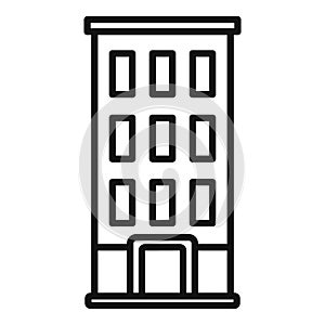 Street city building icon outline vector. Multistory design