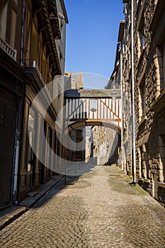 Street in the city of Saint-Malo, Brittany, France