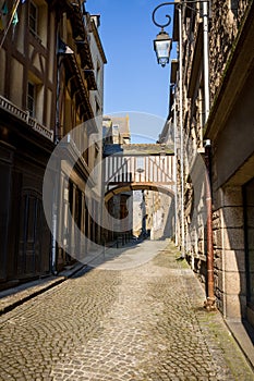 Street in the city of Saint-Malo, Brittany, France