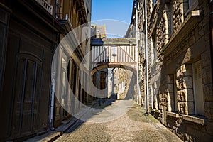 Street in the city of Saint-Malo, Brittany, France