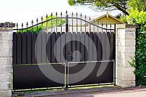 Street classic home black steel classic house classical gate garden access