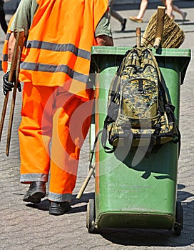 Street cleaner at work