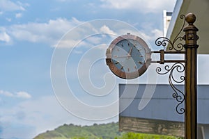 Street clock. Classic style streeet clock photo