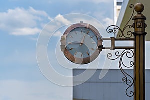 Street clock. Classic style streeet clock. photo