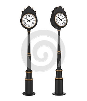 Street Clock Isolated