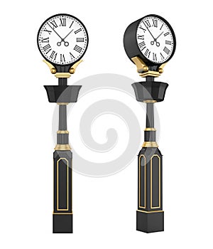 Street Clock Isolated