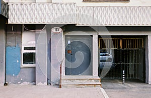 Street concepts with grey metal door