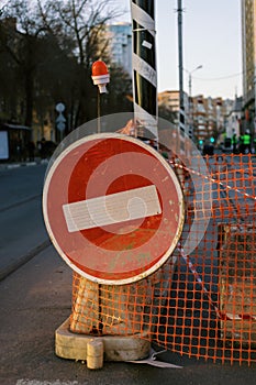 Street concepts with red stop sign