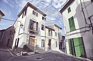 Street corner in Alcudia old town, Mallorca