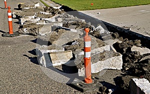 Street and curb repair construction project