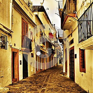 Street of Dalt Vila, the old town of Ibiza Town, in Balearic Isl photo