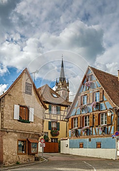Street in Dambach la Ville, Alsace, France