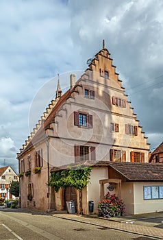 Street in Dambach la Ville, Alsace, France