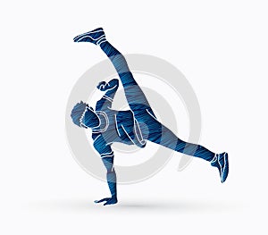 Street Dance, Dancer action graphic vector.