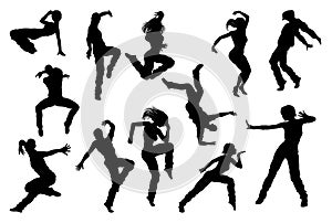 Street Dance Dancer Silhouettes