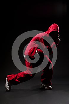 Street dancer in red