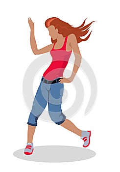 Street Dancer Woman Illustration in Flat Design