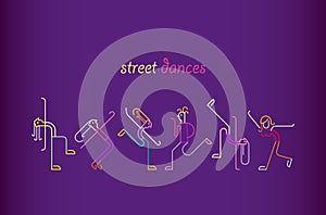 Street Dances vector illustration