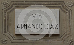 Street dedicated to General Armando Diaz, Italian hero of ww1 in Lanzo, near Turin.